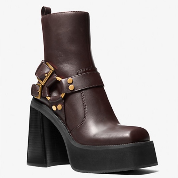 Micheal Kors Crosby Moto leather boot size 6 new - Picture 1 of 7